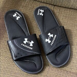 Adidas Men's Black Slide In Sandals. Good Condition. Size 12.